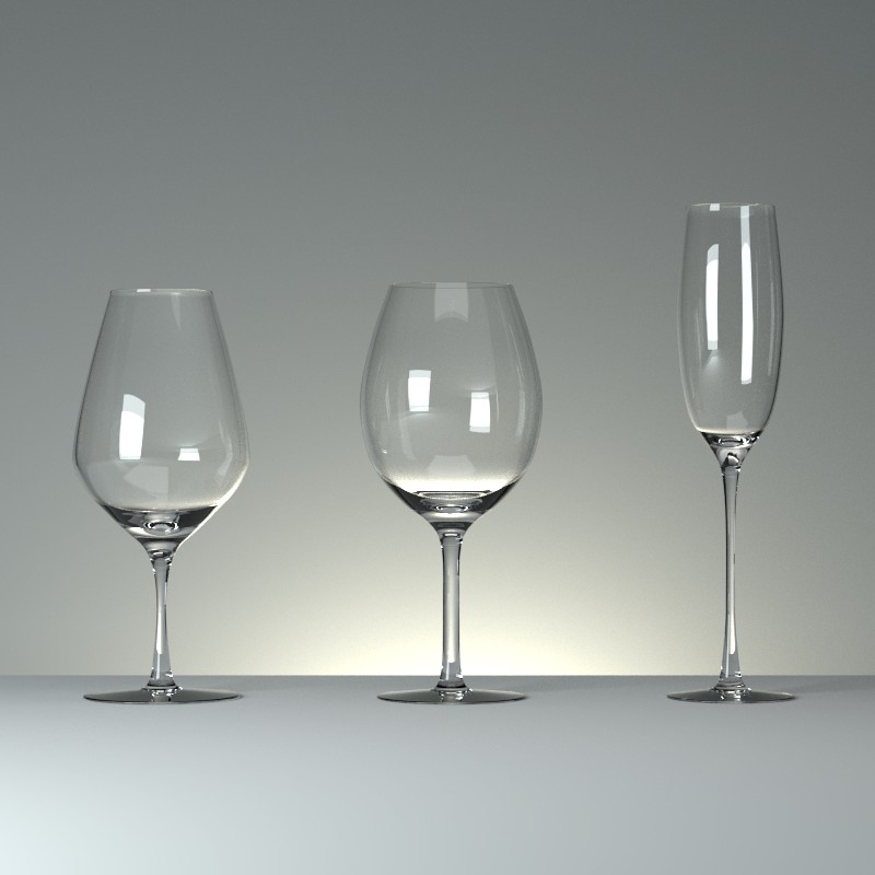 Three wineglasses with curves preview image 1